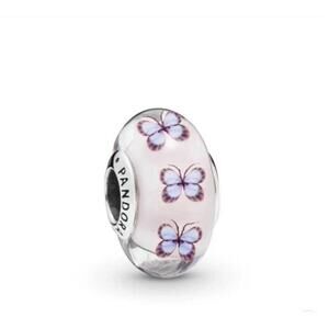 Authentic Pandora Butterfly Murano Glass Charm Jewelry 925 ALE Silver
